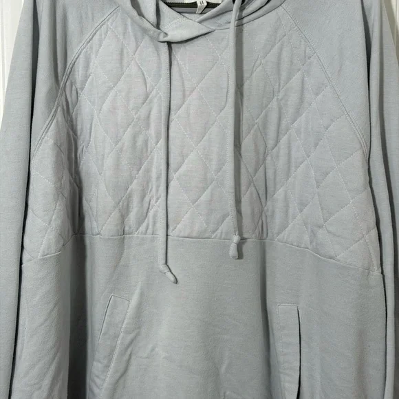 Maurices Off White Quilted Hoodie Sweater - Picture 3 of 4